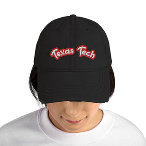 Texas Tech Distressed Baseball Hat embroidered