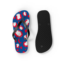 Load image into Gallery viewer, Leopard Blue July 4th Flip Flops
