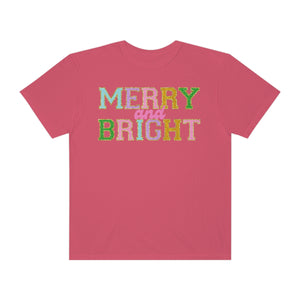 Faux Chenille Merry and Bright Comfort Colors Unisex Garment-Dyed T-shirt