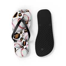 Load image into Gallery viewer, Leopard Baseball Flip Flops
