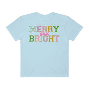 Faux Chenille Merry and Bright Comfort Colors Unisex Garment-Dyed T-shirt