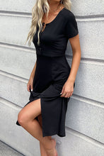 Load image into Gallery viewer, Buttoned Short Sleeve Slit Dress

