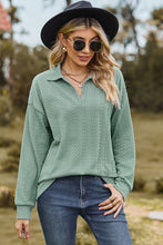 Load image into Gallery viewer, Johnny Collar Dropped Shoulder Blouse
