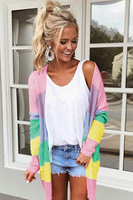 Load image into Gallery viewer, Color Block Long Sleeve Cardigan
