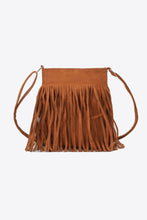 Load image into Gallery viewer, PU Leather Crossbody Bag with Fringe
