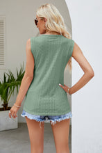 Load image into Gallery viewer, Contrast V-Neck Eyelet Tank
