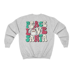 Peace Love Santa Front and Back Print Unisex Heavy Blend™ Crewneck Sweatshirt