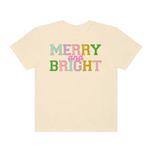 Load image into Gallery viewer, Faux Chenille Merry and Bright Comfort Colors Unisex Garment-Dyed T-shirt
