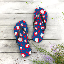 Load image into Gallery viewer, Leopard Blue July 4th Flip Flops
