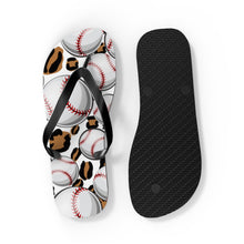 Load image into Gallery viewer, Leopard Baseball Flip Flops
