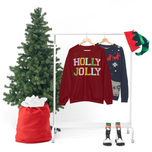 Faux Chenille Holly Jolly Unisex Heavy Blend™ Crewneck Sweatshirt