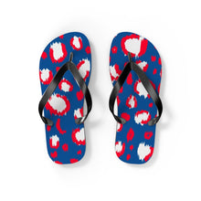 Load image into Gallery viewer, Leopard Blue July 4th Flip Flops
