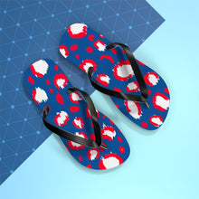 Load image into Gallery viewer, Leopard Blue July 4th Flip Flops
