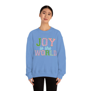 Faux Chenille Joy to the World Unisex Heavy Blend™ Crewneck Sweatshirt