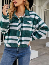 Load image into Gallery viewer, Plaid Button Up Pocketed Jacket
