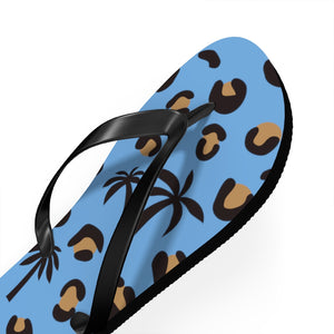 Palm Tree Blue Flip Flops