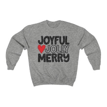 Load image into Gallery viewer, Joyful Jolly Merry Black Font Unisex Heavy Blend™ Crewneck Sweatshirt
