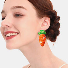 Load image into Gallery viewer, Stainless Steel Beaded Carrot Earrings
