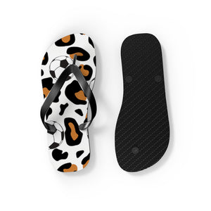 Leopard Soccer Flip Flops