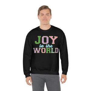 Faux Chenille Joy to the World Unisex Heavy Blend™ Crewneck Sweatshirt