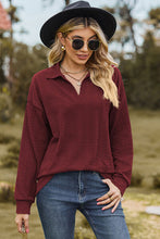 Load image into Gallery viewer, Johnny Collar Dropped Shoulder Blouse
