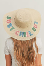 Load image into Gallery viewer, Fame Sequin Letter Graphic Wide Brim Straw Hat
