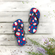 Load image into Gallery viewer, Leopard Blue July 4th Flip Flops
