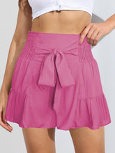 Load image into Gallery viewer, Smocked Tie-Front High-Rise Shorts
