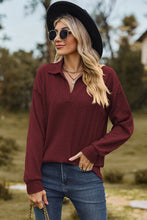 Load image into Gallery viewer, Johnny Collar Dropped Shoulder Blouse

