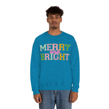 Load image into Gallery viewer, Faux Chenille Merry and Bright Unisex Heavy Blend™ Crewneck Sweatshirt
