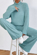 Load image into Gallery viewer, Mock Neck Dropped Shoulder Top and Pants Set
