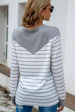 Load image into Gallery viewer, Striped Round Neck Long Sleeve T-Shirt
