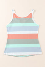 Load image into Gallery viewer, Striped Notched Neck Tank
