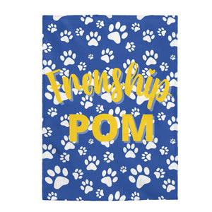 Blue Frenship Pom Velveteen Plush Blanket