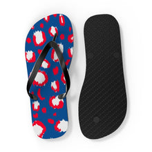 Load image into Gallery viewer, Leopard Blue July 4th Flip Flops
