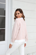 Load image into Gallery viewer, Button-Down Stripe &amp; Plaid Contrast Pattern Cardigan
