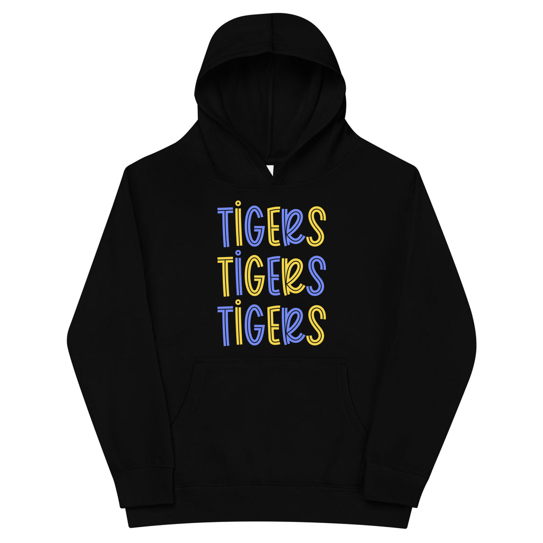 Tigers multi color youth Kids fleece hoodie