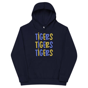 Tigers multi color youth Kids fleece hoodie