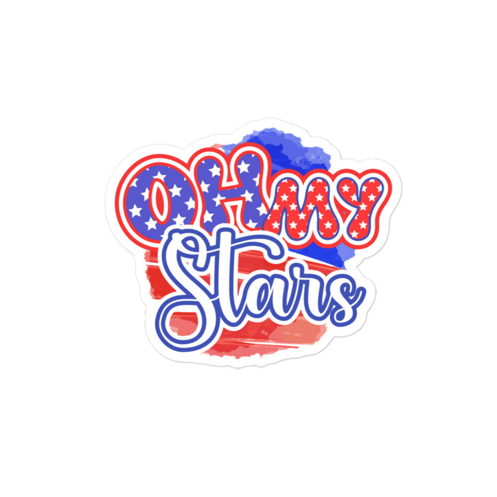 Oh My Stars Patriotic Bubble-free sticker 4x4