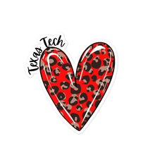 Load image into Gallery viewer, Texas Tech Leopard Heart Waterbottle Bubble-free sticker
