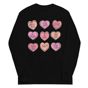 Conversation Hearts Gildan Long Sleeve Shirt