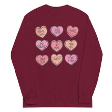 Load image into Gallery viewer, Conversation Hearts Gildan Long Sleeve Shirt
