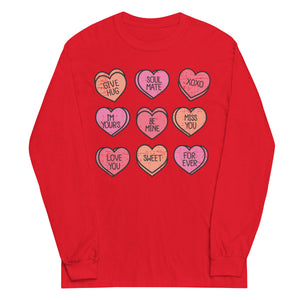 Conversation Hearts Gildan Long Sleeve Shirt