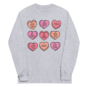 Conversation Hearts Gildan Long Sleeve Shirt