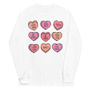 Conversation Hearts Gildan Long Sleeve Shirt