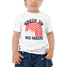 Load image into Gallery viewer, Wreck Em Red Raiders Rainbow Toddler Short Sleeve Tee
