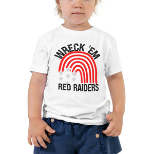 Wreck Em Red Raiders Rainbow Toddler Short Sleeve Tee