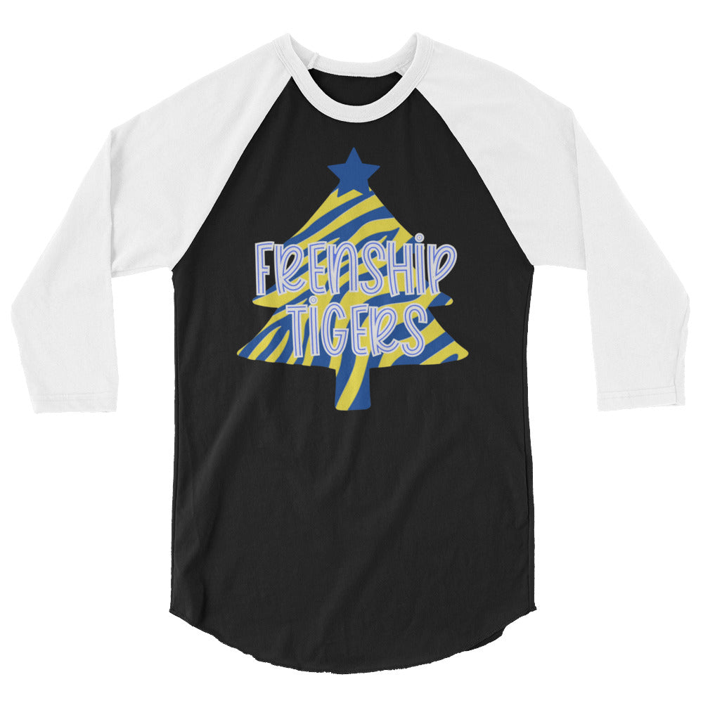 Frenship Tigers Christmas Tree 3/4 sleeve raglan shirt