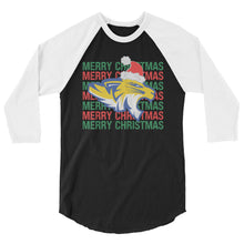 Load image into Gallery viewer, Merry Christmas Tigers 3/4 sleeve raglan shirt
