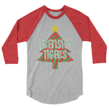 Load image into Gallery viewer, Red and Green Tiger Tree 3/4 sleeve raglan shirt
